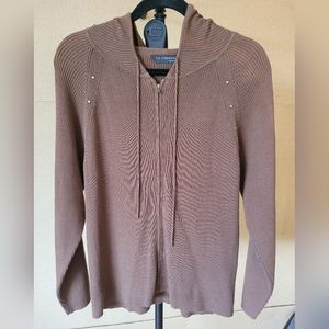 La Copane - Brown Long Sleeve Zip up Top - Size: XL